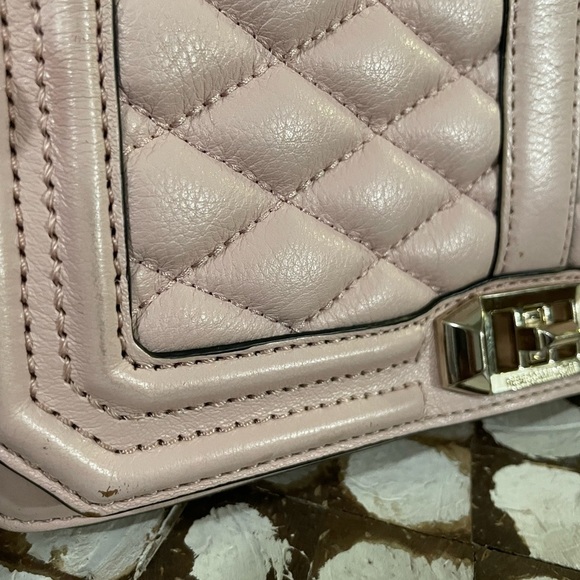 Rebecca Minkoff Women’s Love Quilted Leather Crossbody Purse Pink - Picture 3 of 11
